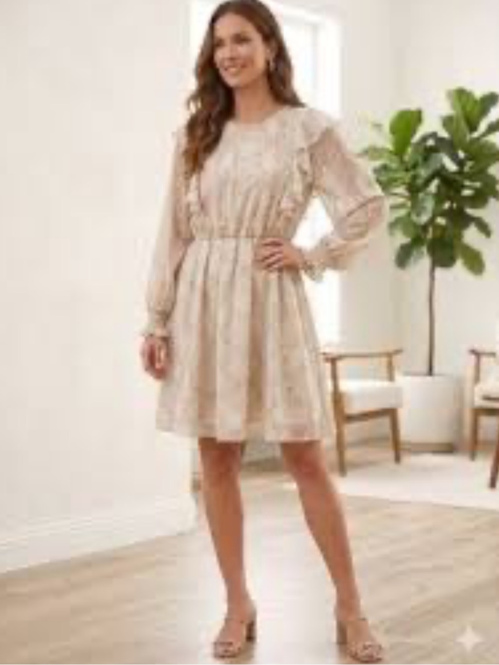 Banana Republic Snake Print Ruffle Dress
